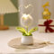 Bixufcai Geschenke für Frauen Gestrickte Blumen Mit LED Lichter Handgemachter Topfpflanze Exquisite Gestrickte Blumen für Romantisch Dekoration Geschenk zum Muttertag Valentinstag Jubiläum
