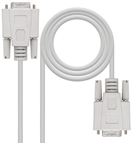 Monkey Ladder Null Modem RS232 Serielles Kommunikationskabel, DB9/H-DB9/H, Buchse, Beige, 1,8 m