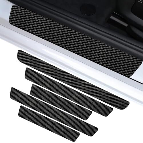 Auto Einstiegsleisten Kohlefaser Aufkleber, Für Jeep Renegade 2014 2015 2016 2017 2018 Auto Türschweller Schutz mit Badge, Stoßstangenschut, Selbstklebend Lackschutzfolie