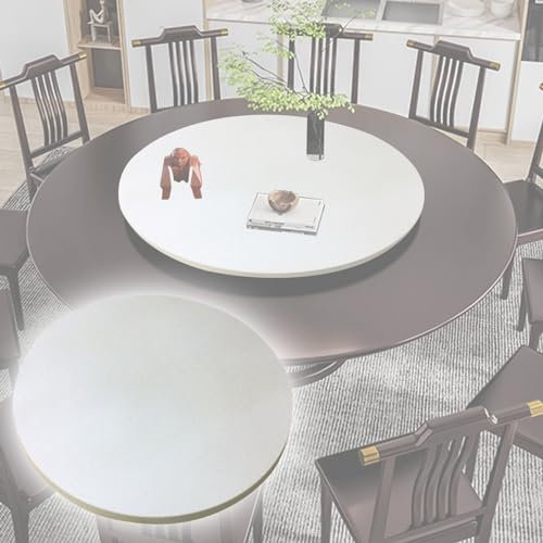 Plateau Tournant En Bois, 50/60/70/80/90/100cm Grand Plateau Tournant De Table À Manger, Plateau Tournant Assiette De Service, 360° Plateau Rotatif D'affichage, Plat Rotatif Rond De Cuisine(White,60cm