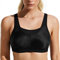 WingsLove High Impact Sports Bras for Women Seamless Full Coverage Non Padded High Neck Woukout Bra(Black,34F)