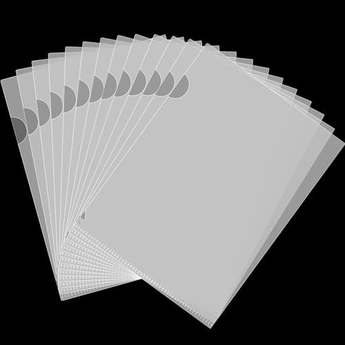 30 Packs Clear A4 Plastic Folders (140 Micron PP) - Cut Flush Open Top & Side Wallets for Office, School, Work, Report, Presentation, Project Documents File