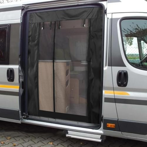 Mosquitera magnética para puerta corredera de furgoneta, puerta lateral de Bug Mesh, protección solar, compatible con T5, T6, T4, caravana, autocaravana, furgoneta, puerta corredera