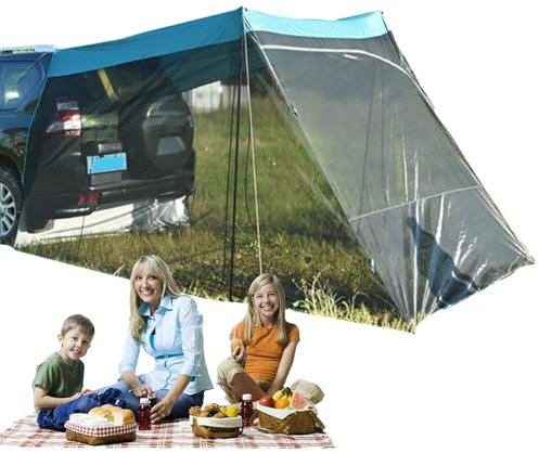 Hobngmuc SUV-Zelte für Camping,SUV-Heckklappenzelt - SUV-Zelte Screen Net Auto-Markise,UV-Schutz, winddichtes Autodach, Campingzelt für SUV-Autos, Schrägheck, Limousine, Outdoor-Reisen