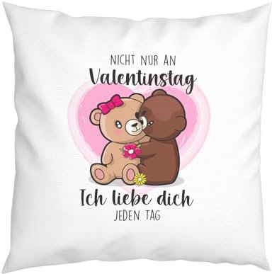 LIEBTASTISCH - Kissen mit Spruch - Ich Liebe Dich - Romantisches Motiv - Geschenkidee für Verliebte - Valentinstag - für Sie & Ihn - weiß
