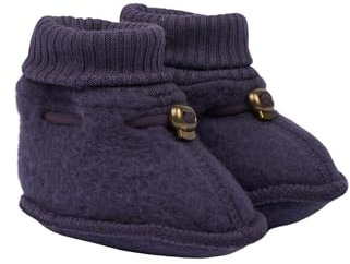 Mikk-line Woll Hausschuhe Kinder 50/56 Nightshade | Krabbelschuhe Baby in Wool Und Polyster Für Mädchen und Jungen | Woll-Babysocken | Lauflernschuhe Baby | Babyschuhe 0-6 Monate