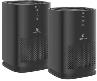 Air Purifier - Pack of 2 Black Air Purifiers with H13 HEPA Filter - Perfect for Bedrooms, Nurseries, Dorms and Offices