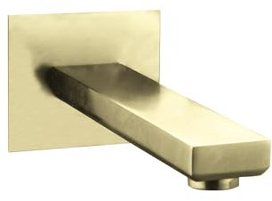 PAINI FRANCE ROBINETTERIE Bec mural pour baignoire PLAZA - 200 mm Laiton brossé - Douche et baignoire