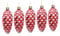 MagiDeal 5 Stück kleine Tannenzapfen-Anhänger, Tannenzapfen-Ornamente für den Weihnachtsbaum, hängende Tannenzapfen-Weihnachtskugeln für den Innenbereich, Rot