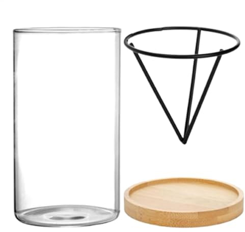 Avocado-Wachstumsvase, Avocado-Glas-Pflanztopf | Avocadobaum-Anzuchtset, 3-teilig, Holzsockel, Starter-Vase - Glas-Anzucht-Blumentopf, Sprossen-Wachstumsvase für Frauen