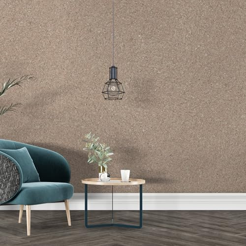 Belka B12 Taupe Tapete - Reine Baumwolle - selbstklebend - Wärme- & schalldämmend - Langlebig - Modern & stilvoll, DIY Öko & Natürlich | ca. 15 qm (m²)