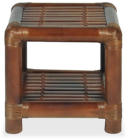 HEFZGDB Nachttisch 40×40×40 cm Bambus Dunkelbraun Anrichte Nachttische Couchtisch Konsolentisch für Hotel Wohnzimmer Schlafzimmer Gästezimmer