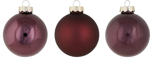 Cosy Home 24er Set Weihnachtskugeln Glas Lila Matt Glänzend Ø 6cm