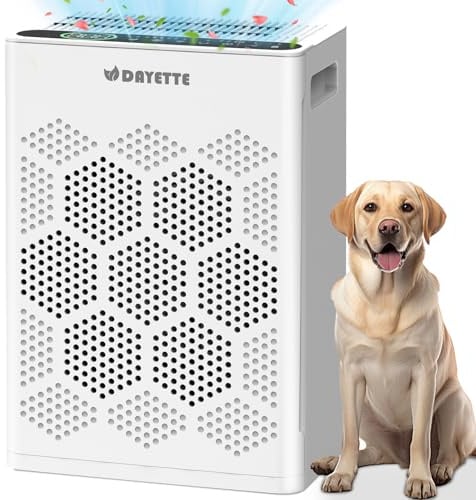 Luftreiniger für Allergiker und Raucherzimmer, HEPA H14 Filter mit waschbarem Vorfilter gegen Staub, Pollen, Tierhaare und Gerüche, CADR 300m³/h, Nachtmodus <22dB, inkl. 3 Duftpads