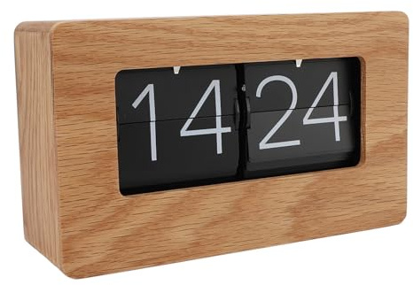 SIXRUN Flip Desk Clock – Vintage-Style Digital Table Clock with Silent Movement, Automatic Flip Display for Living Room, Bedroom & Office Use