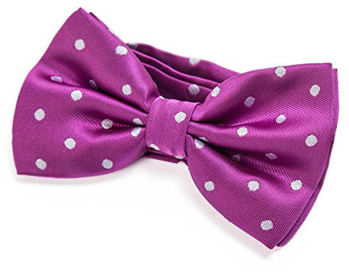 DonDon Pajarita para Hombre de lunares Punto lila elegante con gancho con nudo y ajustable