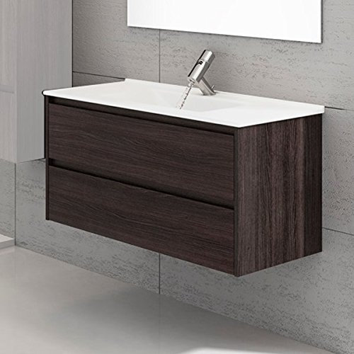 DUCHA.ES Mueble DE BAÑO SUSPENDIDO con Lavabo Y TOALLERO MIZAR 100CM (Roble Sinatra)