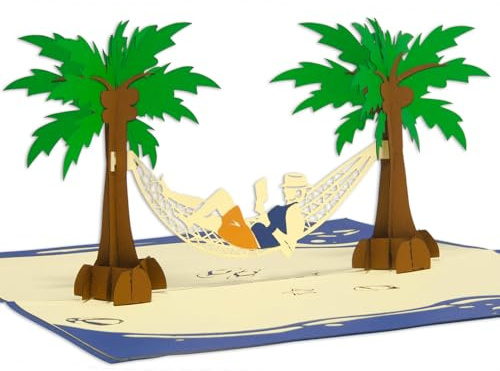 LINPOPUP®, LIN17581, POP UP Karte Urlaub, POP UP Karten Geburtstag, Pop Up Geburtstagskarte, Pop Up 3D Grußkarten, Glückwunschkarten Ruherstandkarten, Urlaubskarten, Pension Grußkarten, N341