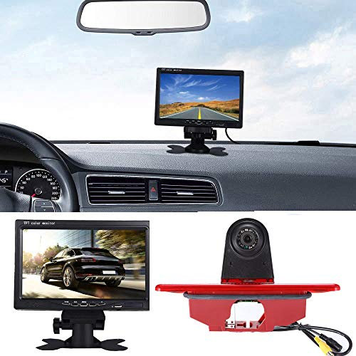 「Rückfahrkamera Transportster + 7 Zoll TFT LCD Bildschirm Auto Monitor」 Bremsleuchte Auto Dach Rückfahrkamera für Peugeot Expert/FIAT Scudo/Citroen Jumpy 2007-2016