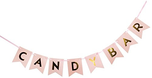 Banner Candy Bar Banner Hochzeit 3 m Girlande Deko Geburtstag Taufe Baby Shower Rosa