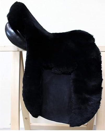 Tolle Zalea aus echtem Lammfell, maßgefertigt für den Sommer Sattel Tosca - kompletter Lammfellbezug, Sattelbezug, Sitzbezug, mit Pauschenausformung und echtem Leder in der Beinlage