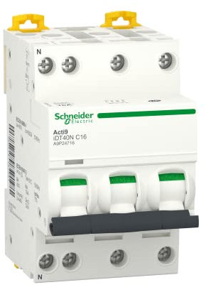 Schneider Electric - Acti9 iDT40N - disjoncteur modulaire - 3P+N C 16A 6000A/10kA - A9P24716
