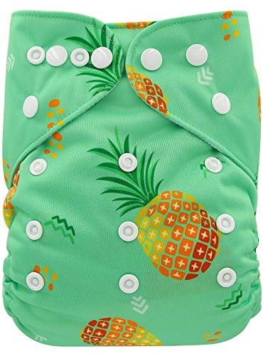 Baby Stoffwindel waschbar Windelhose Babywindel Größe Verstellbar Wiederverwendbar (Ananas)