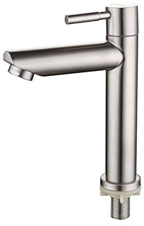 AMLY Robinet de Cuisine Eau Froide Uniquement Robinet Lavabo Surface Chromé en Cuivre Durable Robinetterie Lave Mains Cartouche Céramique Mousseur Démontable Pratique pour Nettoyer ou Remplacer