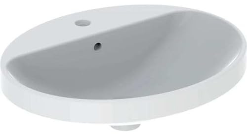 Geberit VariForm lavabo encastré ovale, 550x450mm, avec trou pour robinet, avec trop-plein, 500.721.01.2, Couleur: blanc