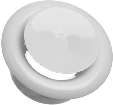 Ø 160mm Difusor de Suministro de Aire - Válvula de Disco Regulada - Rejilla de Ventilación Redonda de Acero - Blanco