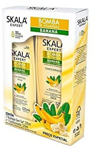 SKALA - Banana & Bacuri Shampoo und Conditioner Set | Nährt trockene Spitzen & Haarfasern | Tropisches Haarpflegeerlebnis | Für alle Haartypen, Weiß, 650 ml