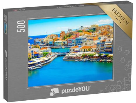 puzzleYOU: Puzzle 500 Teile „Agios Nikolaos und Voulismeni, See auf der Insel Kreta, Griechenland“ – aus der Puzzle-Kollektion Kreta