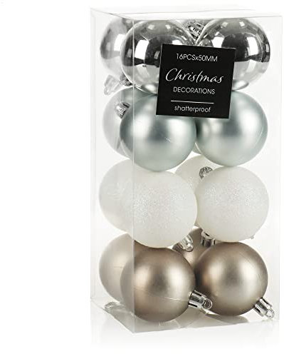 com-four® 16x Weihnachtskugel - Christbaumkugeln aus Kunststoff für Weihnachten - Baumschmuck für den Christbaum - Christbaumschmuck
