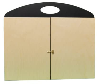 Erzähltheater Kamishibai deluxe - aus Holz für DIN A3 Bildgeschichten mit abnehmbarer transparenter Rückwand (Schwarz, Schwarz, Natur)