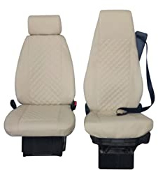 Texmar Passend für Scania R, P, G LKW-Sitzbezüge, Beige, Kunstleder, 2-Sitzer, Links- und Rechtslenker