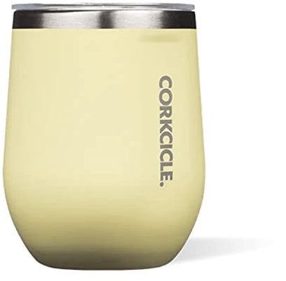 Corkcicle Origins Stemless Cup | Triple Insulated Stainless Steel Wine Cup Tumbler | Stemless Wine Glass | Reusable Thermal Travel Coffee Mug | Wine, Champagne, Cocktails | 12oz / 355ml, Buttercream