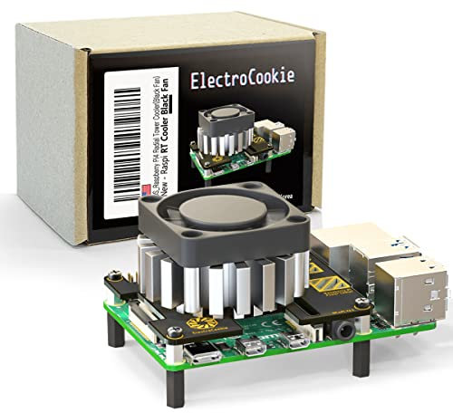 Raspberry Pi 4 Radial Tower Cooler, CPU Heatsink with Silent Cooling Fan for Raspberry Pi 4 (Black Fan)