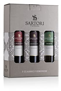 Casa Vinicola Sartori, Confezione ''Classici'' - 1 Valpolicella Classico + 1 Bardolino Classico + 1 Soave Classico, Bianco e Rosso, Veneto, Confezione Regalo, 3X750ml