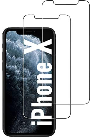 Cracksin [2 Stück] Panzer Schutz Glas für iPhone X Schutzglas 9H Härte, Echt Hart Tempered Glass, HD Displayschutzfolie, 2.5D, Ultra-klar, Kratzfest, Schutzfolie