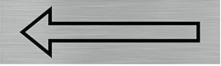 Pictogramme Fl che, direction droite ou direction gauche (Q0440). Signalisation Porte - 170 X 50 mm - Autocollant souple ou plaque alu brossé 2mm. - Adhésif aspect aluminium brossé - Adhésif aspect al