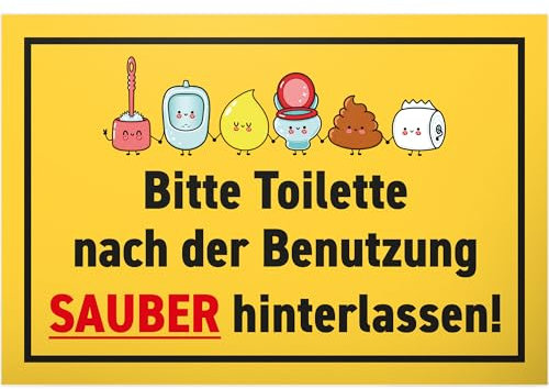 DankeDir! Toilette Sauber Verlassen - 30 x 20 cm Schild - Lustiges Klo WC Türschild zum Aufhängen - Deko Witzig für Gäste WC Herren Gästetoilette Wand