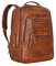 STILORD 'Igor' Großer Leder Rucksack Damen und Herren mit Laptop-Fach 18 Zoll Laptoprucksack Daypack Tagesrucksack Studenten Rucksack Echtleder - Business Büro und Uni, Farbe:brandy - cognac