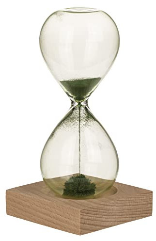 Sablier magnétique avec sable de fer coloré et base en bois élégante, accessoires d'intérieur modernes, idée cadeau, horloge compte à rebours 1 minute, décoration en verre de minuterie, 16 cm de haut