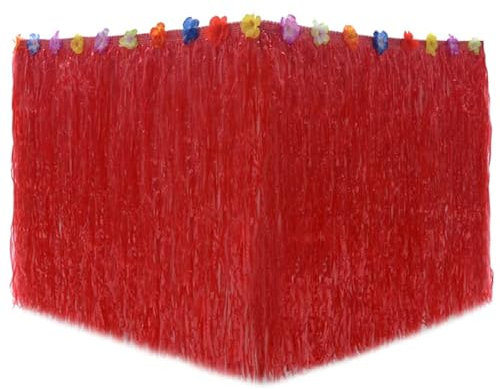 Glitter Dekoration Tisch Rock Tischrock DIY Gras Bast Fransen Banner Tischrock Geeignet for Geburtstag Hochzeit Party Gartendekoration (Color : Red)
