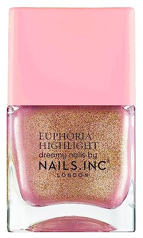 Nails Inc Euphoria Highlight, Dream Dust, Pink Shimmer, No Chip, Long Lasting, Quick Dry, Air Dry, Professional Manicures & Pedicures, Fingernails & Toenails, Vegan Nail Polish, 14 ML
