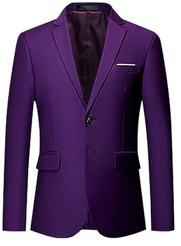 Giacca da uomo casual con dentellatura a due bottoni Cardigan Giacca in maglia, viola., M