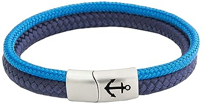 Paris Montana Das Original Segeltau-Armband Tidewisp, Unisex, mit Edelstahl Sicherheits-Magnetverschluss & Anker Gravur, Multistrang-Design, Paracord, 8 mm Durchmesser, handmade