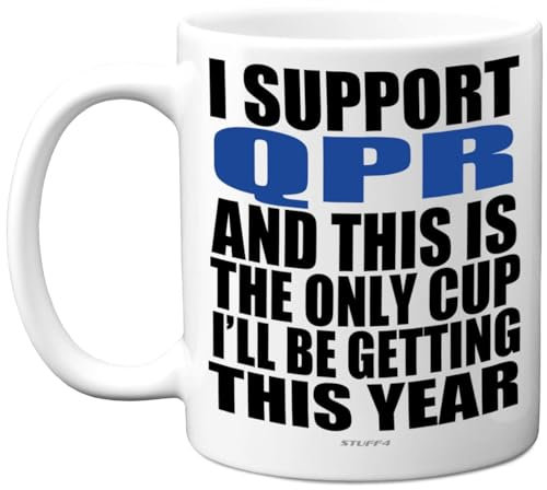 Funny Football Mug Gift for QPR Fans - Footy Only Cup - Joke Xmas Birthday Mugs Present Gifts for Son Dad Brother Uncle Colleague Friend Cousin, 11oz Ceramic Dishwasher Safe Coffee Tea Cup