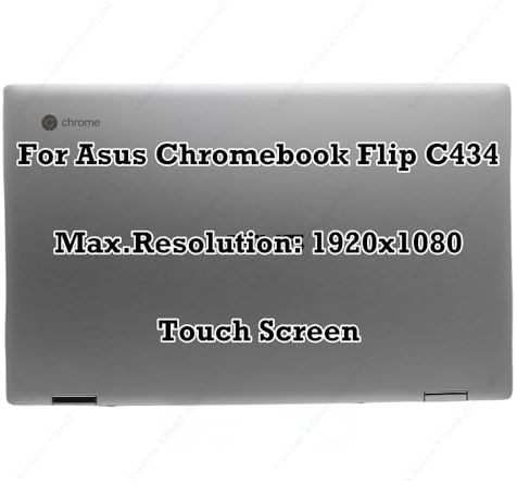 toplcdled Sliver 14 Replacement for ASUS Chromebook Flip C434 C434TA FHD 1920x1080 LCD LED Screen Touch Panel Assembly Display Complete