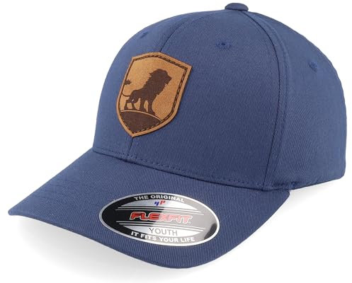 Hatstore King On The Hill Lion Navy Flexfit Cap - Grösse: Youth - (53-56 cm)